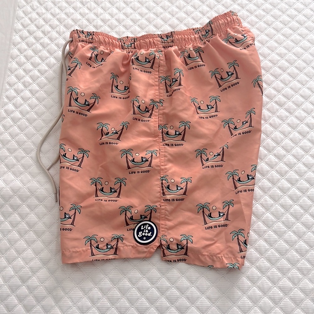 Life is Good Jake Hammock Relax Orange Swim Trunk
